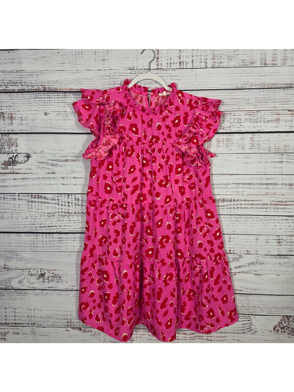 Jodifl Hot Pink Leopard Print Dress Women's Size Small